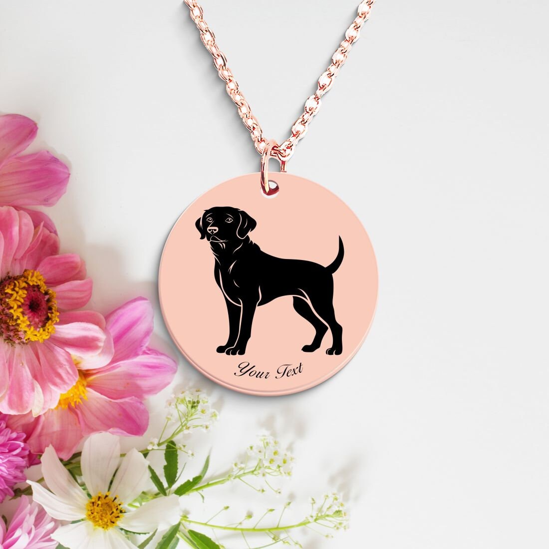 Labrador Retriever Dog Portrait Necklace - Personalizable Jewelry