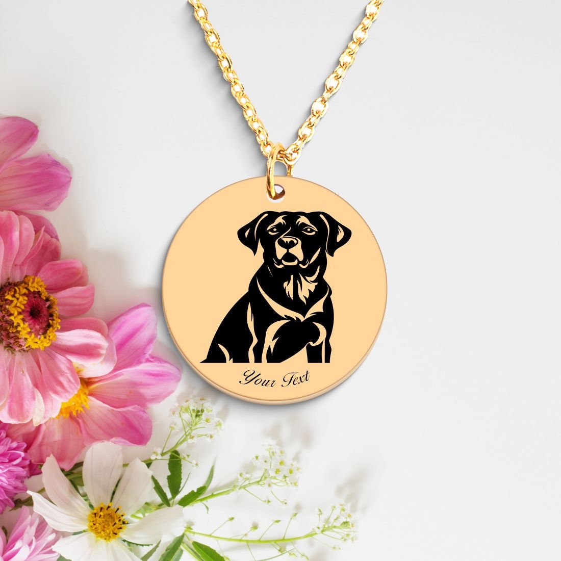 Labrador Retriever Dog Portrait Necklace - Personalizable Jewelry