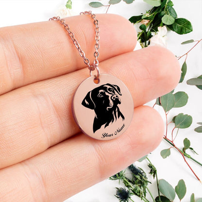 Labrador Retriever Dog Portrait Necklace - Personalizable Jewelry