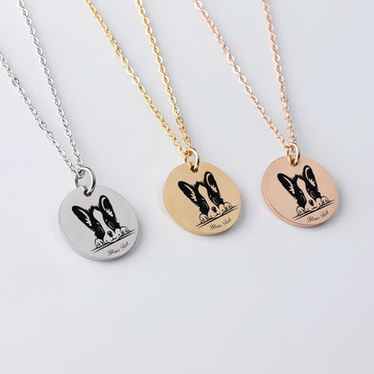 Pembroke Welsh Corgi Portrait Necklace - Personalizable Jewelry