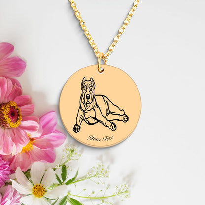 Pit Bull Dog Portrait Necklace - Personalizable Jewelry