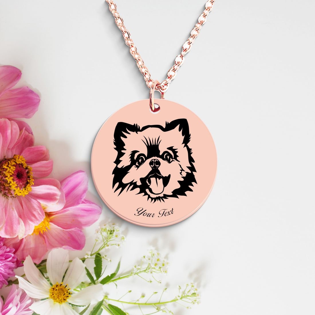 Pomeranian Dog Portrait Necklace - Personalizable Jewelry