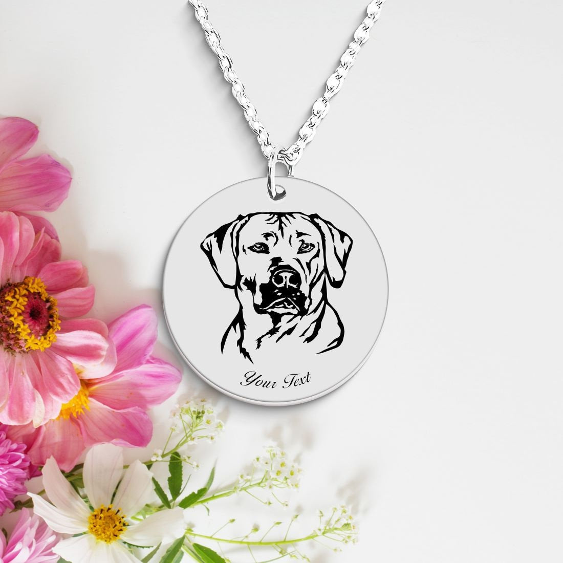 Rhodesian Ridgeback Dog Portrait Necklace - Personalizable Jewelry