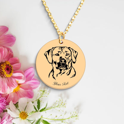 Rhodesian Ridgeback Dog Portrait Necklace - Personalizable Jewelry