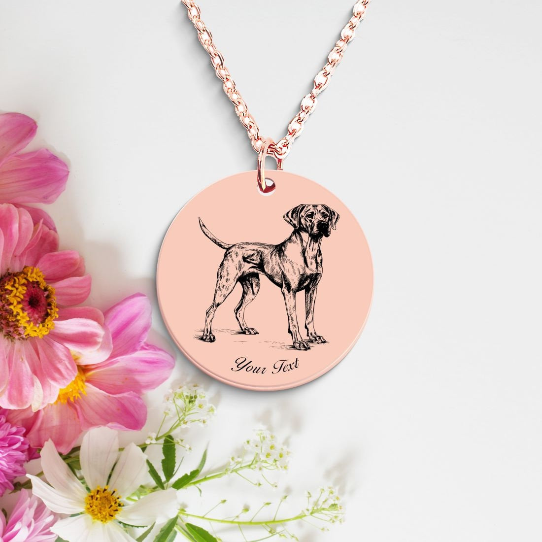 Rhodesian Ridgeback Dog Portrait Necklace - Personalizable Jewelry