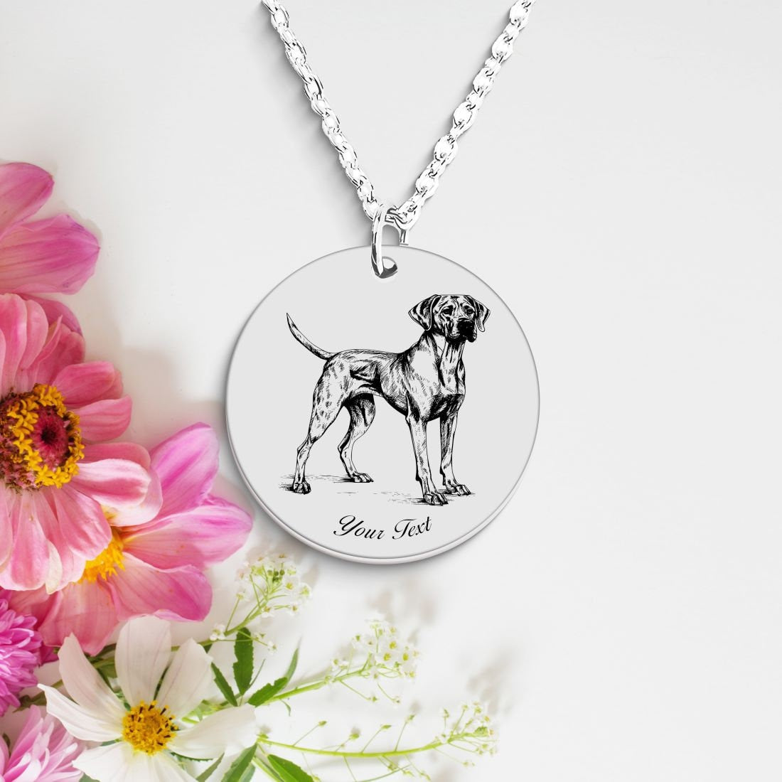 Rhodesian Ridgeback Dog Portrait Necklace - Personalizable Jewelry