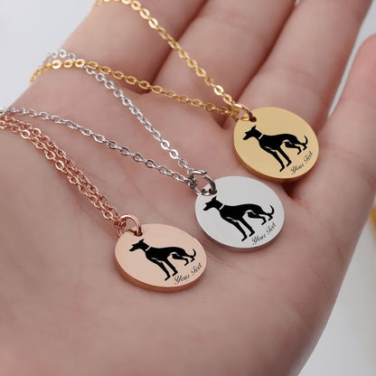 Whippet Dog Portrait Necklace - Personalizable Jewelry