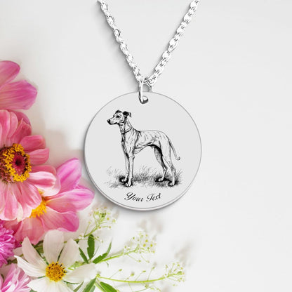 Whippet Dog Portrait Necklace - Personalizable Jewelry