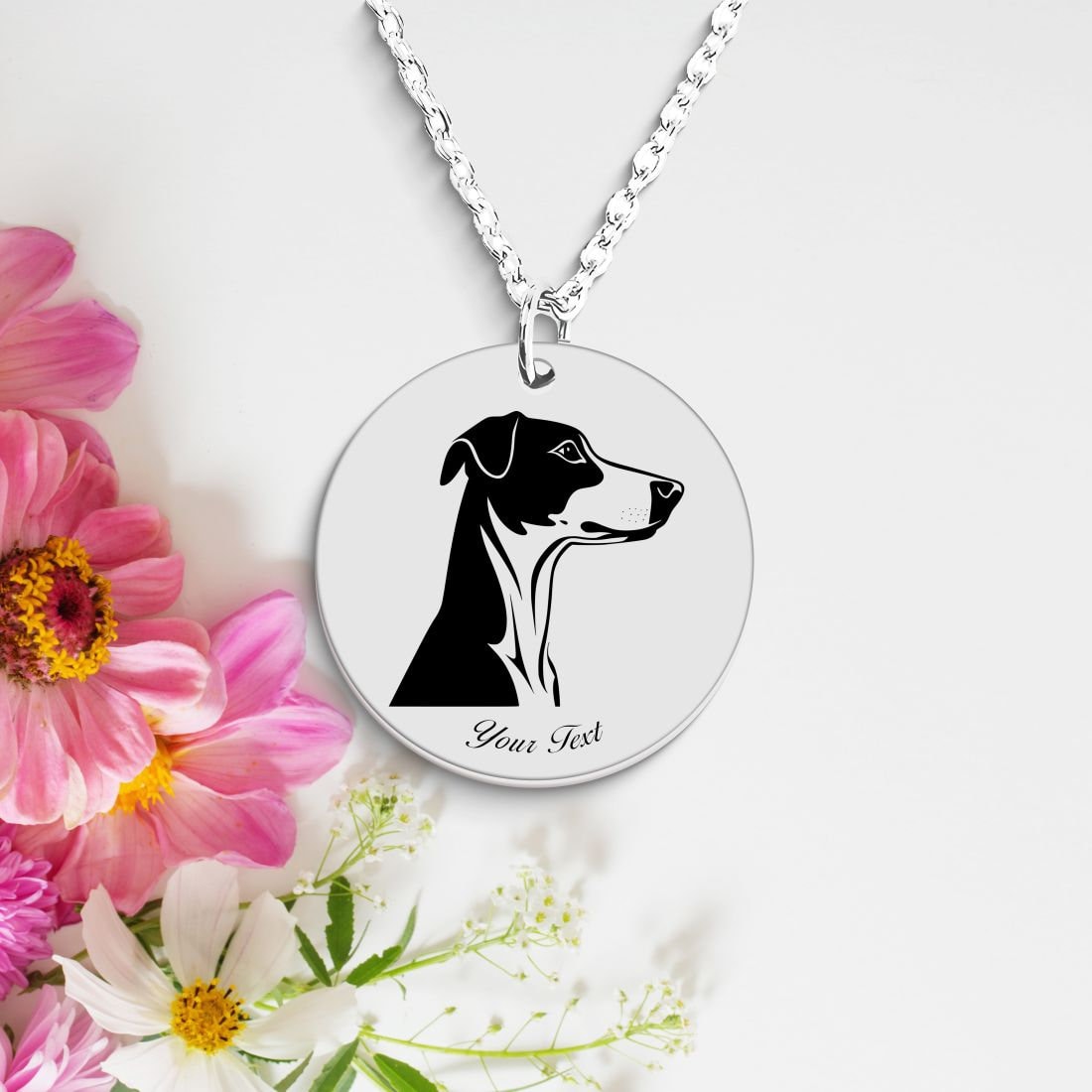 Whippet Dog Portrait Necklace - Personalizable Jewelry