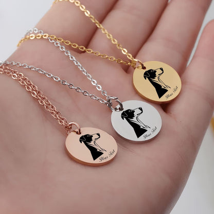 Whippet Dog Portrait Necklace - Personalizable Jewelry