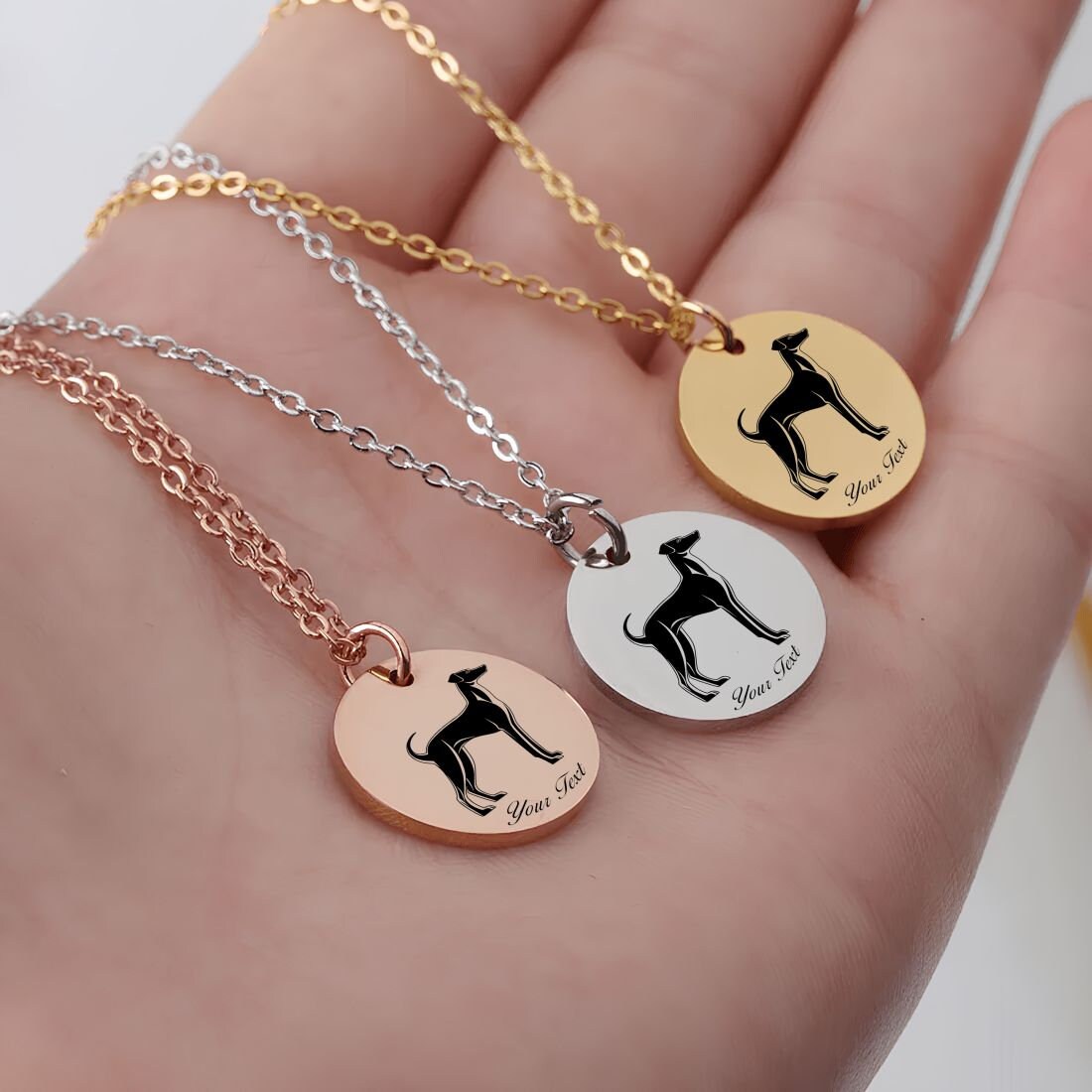 Whippet Dog Portrait Necklace - Personalizable Jewelry
