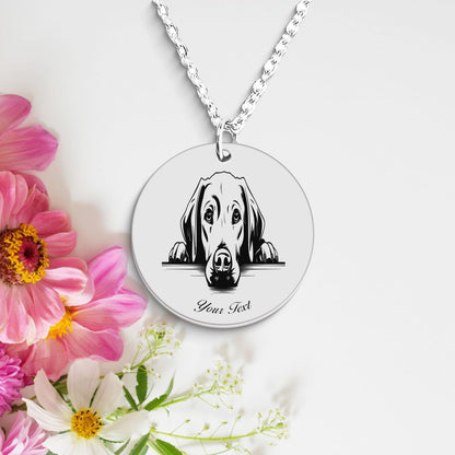 White Labrador Retriever Dog Portrait Necklace - Personalizable Jewelry