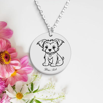 Yorkshire Terrier Dog Portrait Necklace - Personalizable Jewelry