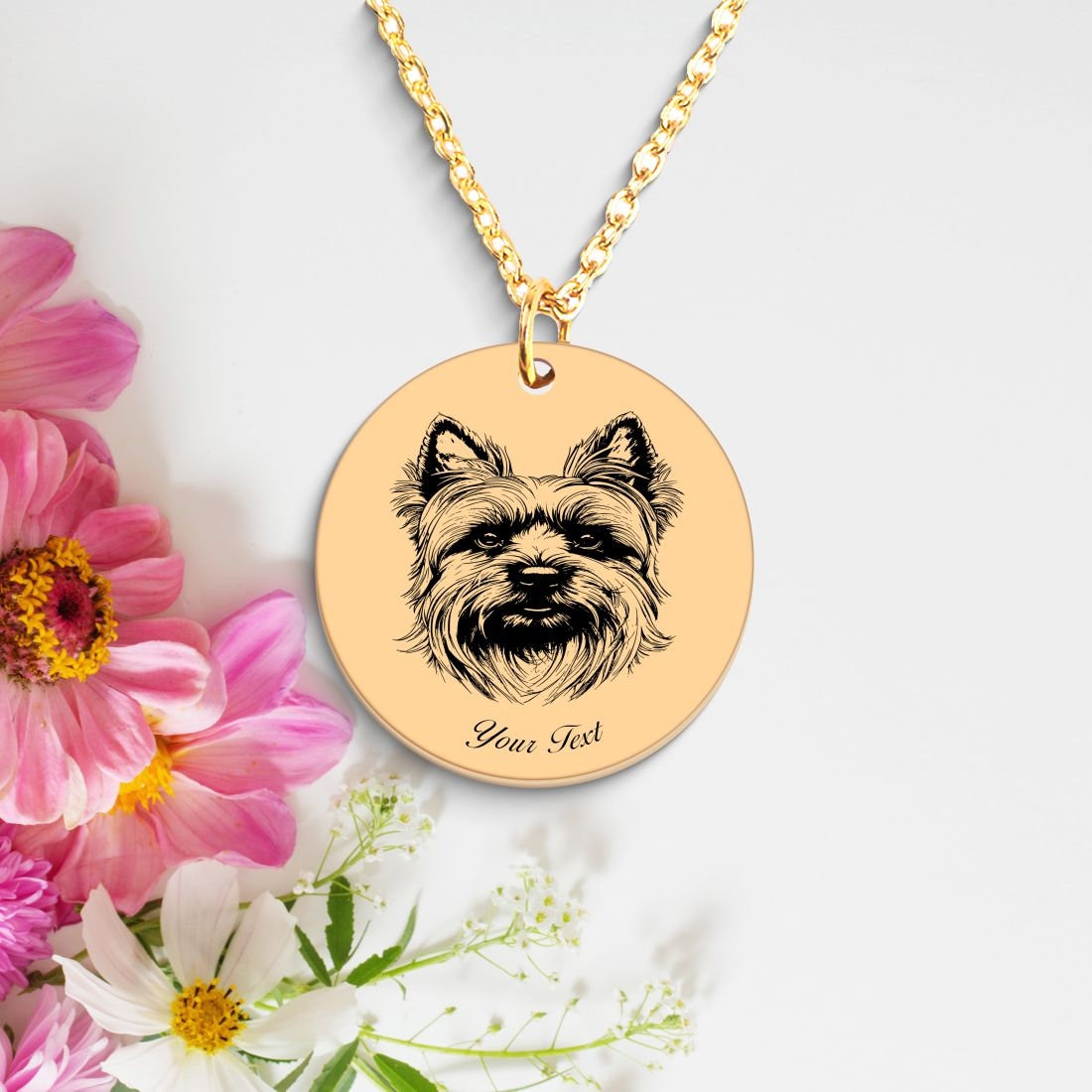 Yorkshire Terrier Portrait Necklace - Personalizable Jewelry