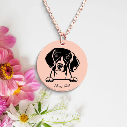 Beagle Dog Portrait Necklace - Personalizable Jewelry