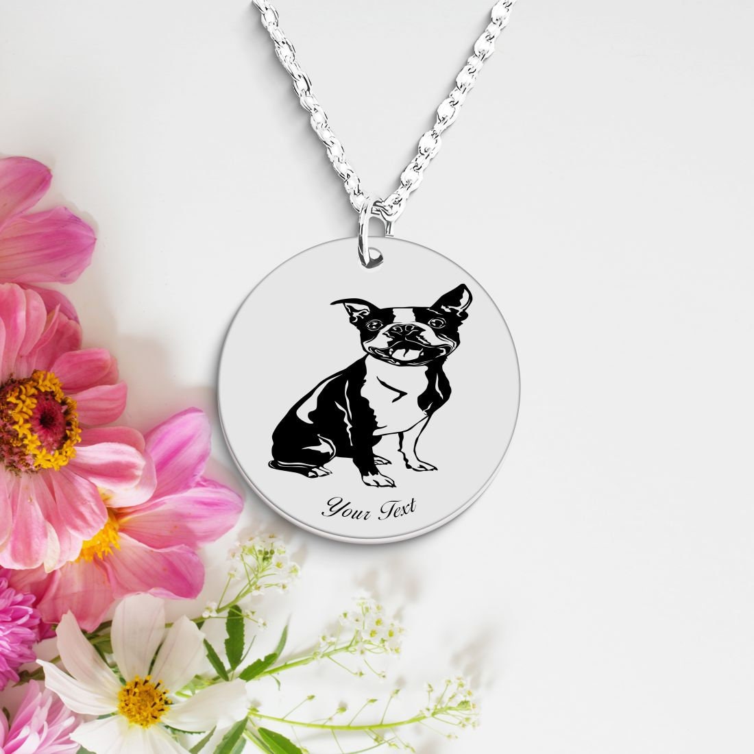 Border Terrier Dog Portrait Necklace - Personalizable Jewelry