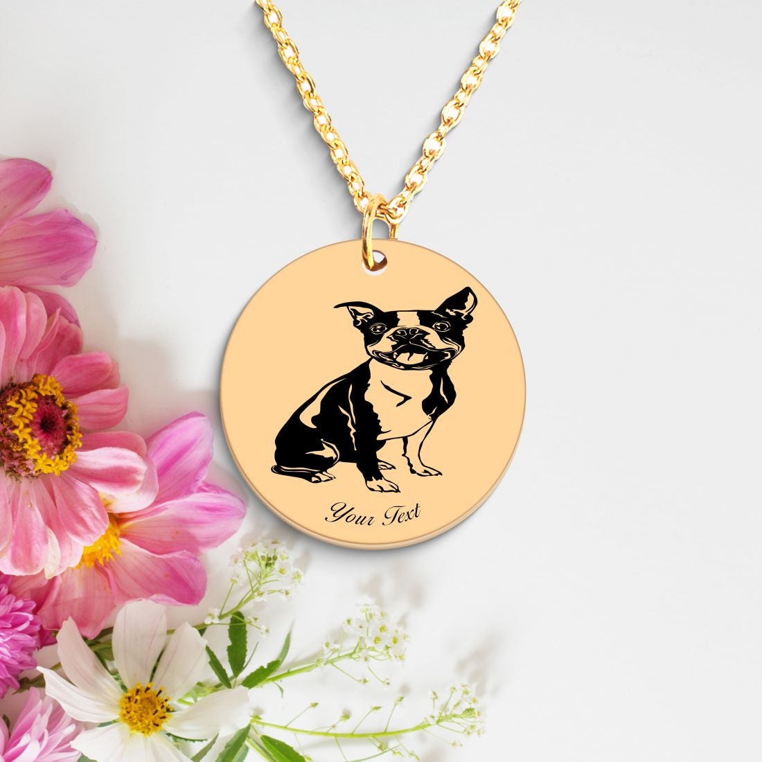 Border Terrier Dog Portrait Necklace - Personalizable Jewelry