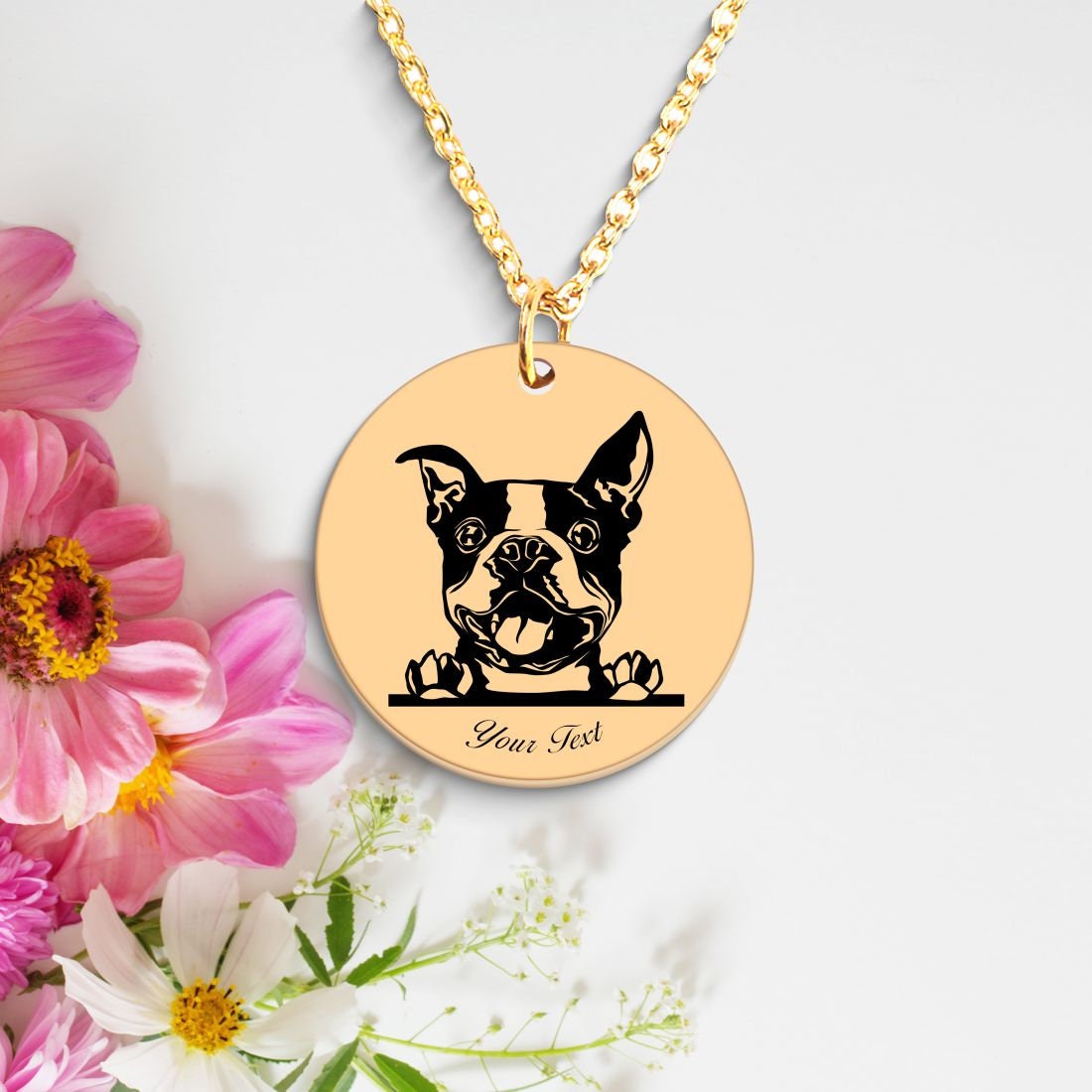 Border Terrier Dog Portrait Necklace - Personalizable Jewelry