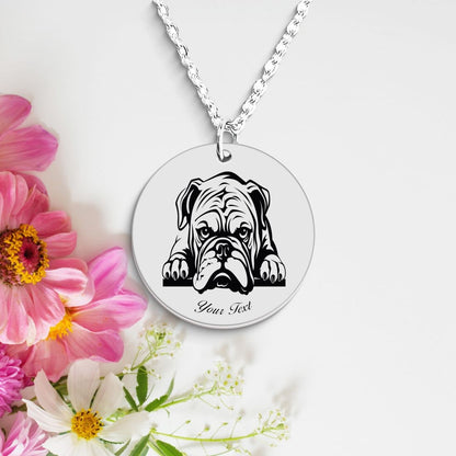Bulldog Portrait Necklace - Personalizable Jewelry