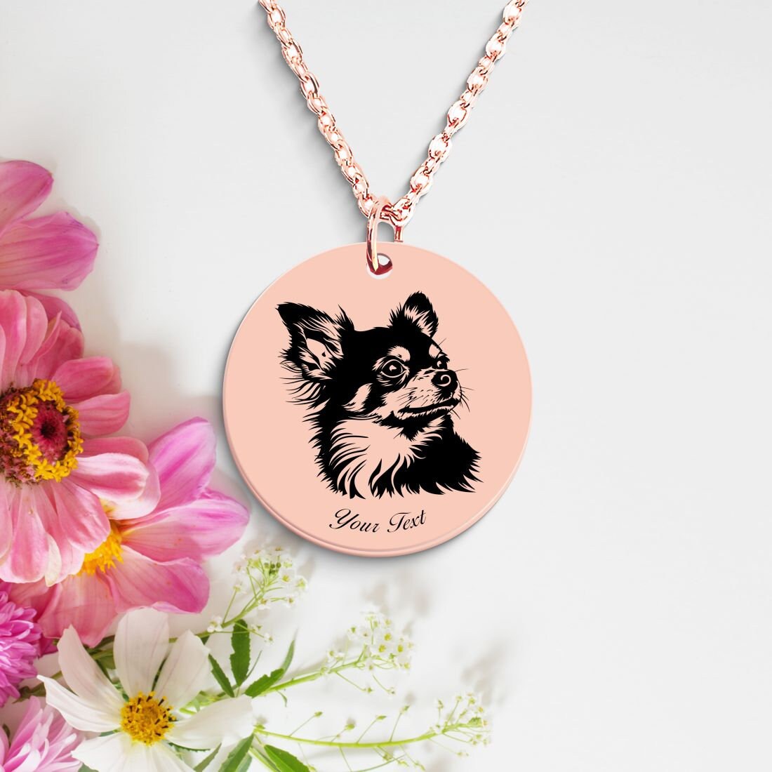 Golden Retriever Dog Portrait Necklace - Personalizable Jewelry