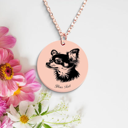 Chihuahua Dog Portrait Necklace - Personalizable Jewelry