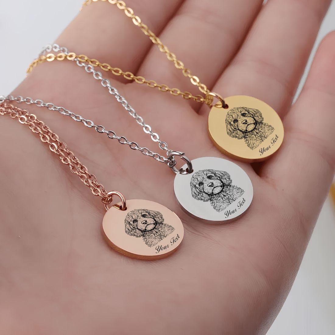 Cockapoo Dog Portrait Necklace - Personalizable Jewelry