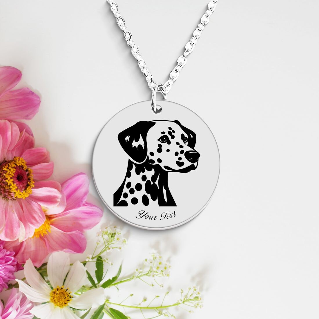 Dalmatian Dog Portrait Necklace - Personalizable Jewelry