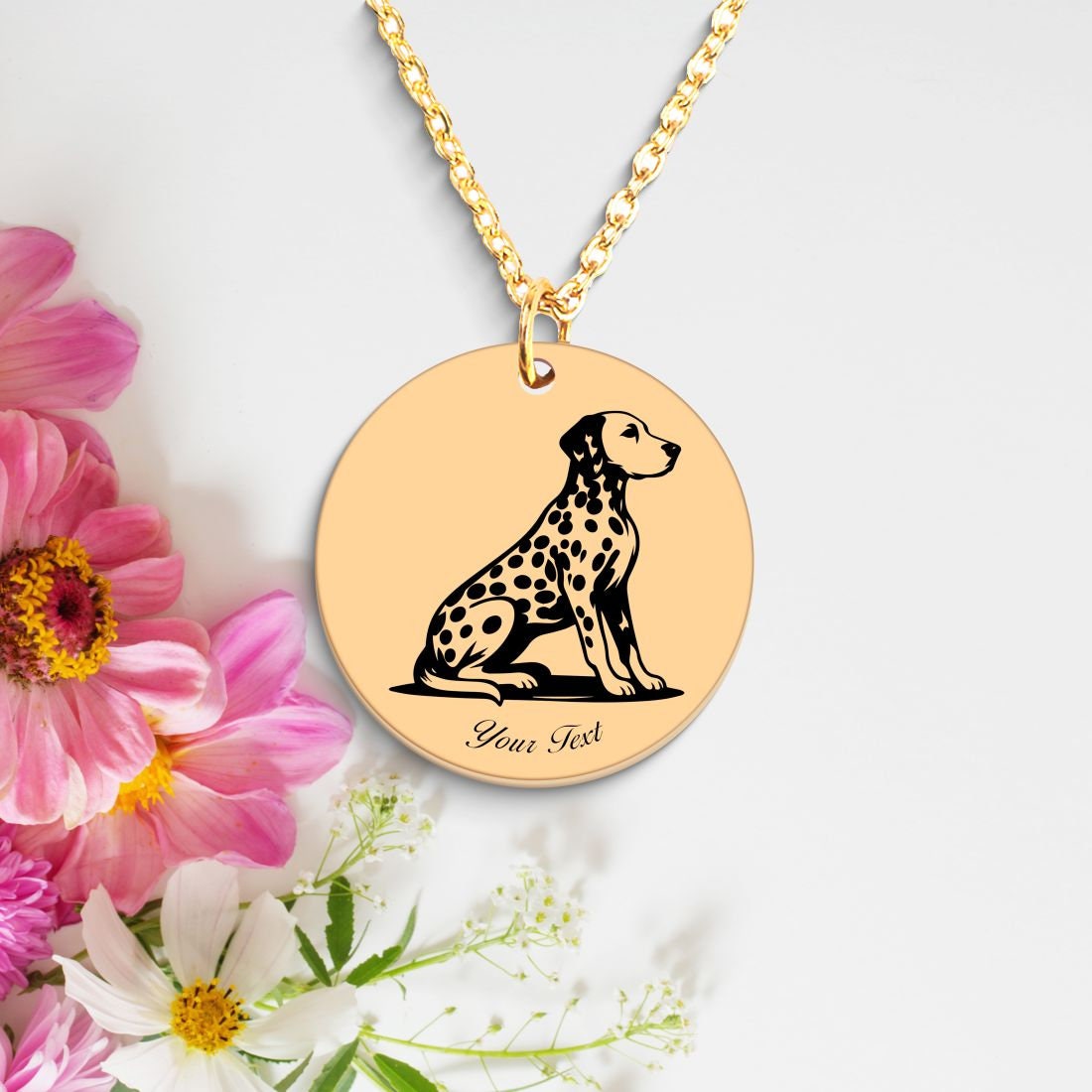 Dalmatian Dog Portrait Necklace - Personalizable Jewelry