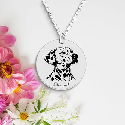 Dalmatian Dog Portrait Necklace - Personalizable Jewelry