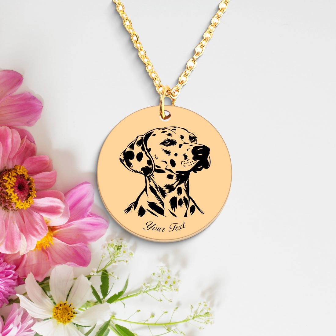 Dalmatian Dog Portrait Necklace - Personalizable Jewelry