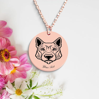 Dogo Argentino Dog Portrait Necklace - Personalizable Jewelry