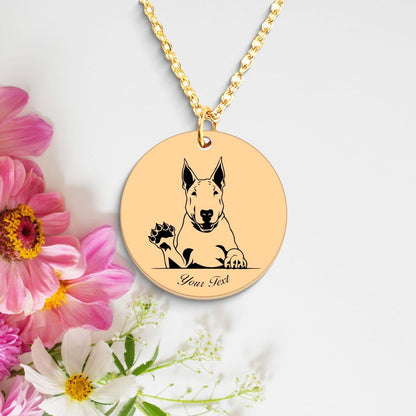 English Bull Terrier Dog Portrait Necklace - Personalizable Jewelry