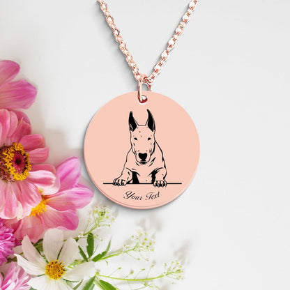 English Bull Terrier Dog Portrait Necklace - Personalizable Jewelry