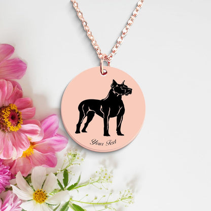 Great Dane Dog Portrait Necklace - Personalizable Jewelry