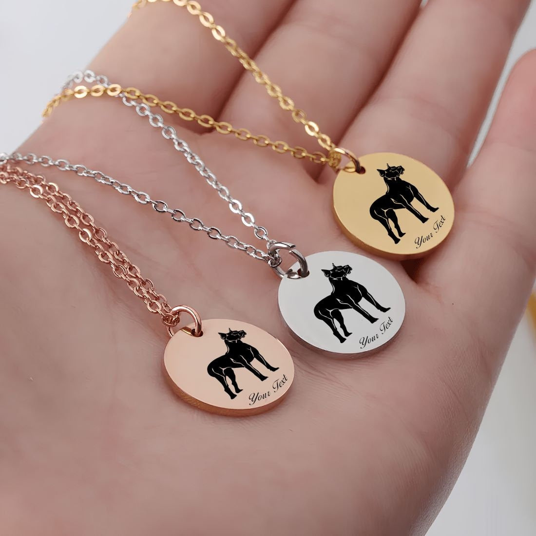 Great Dane Dog Portrait Necklace - Personalizable Jewelry