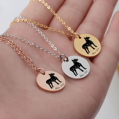 Great Dane Dog Portrait Necklace - Personalizable Jewelry