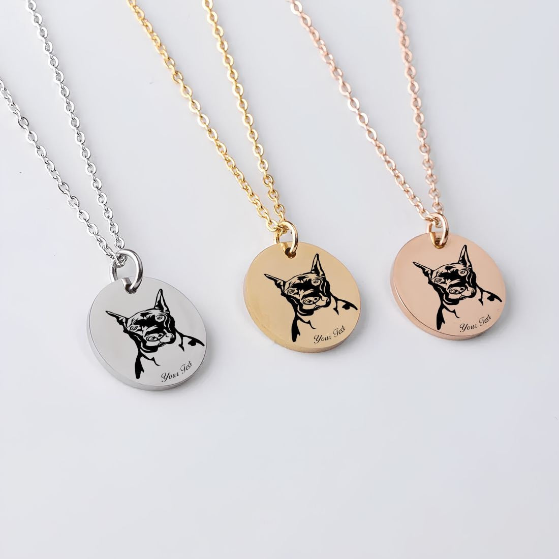 Great Dane Dog Portrait Necklace - Personalizable Jewelry