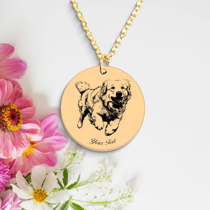 Great Pyrenees Dog Portrait Necklace - Personalizable Jewelry