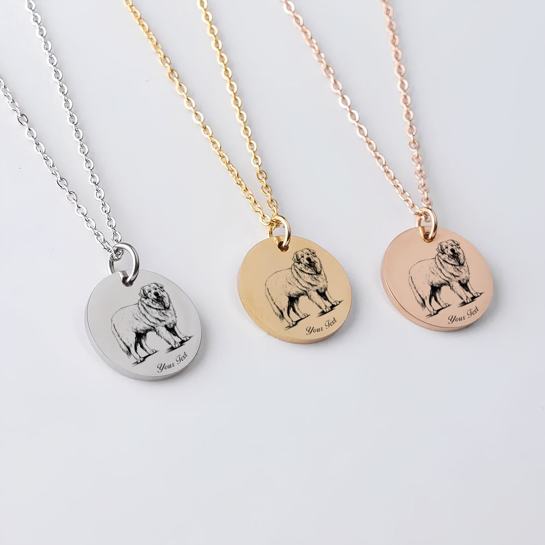 Great Pyrenees Dog Portrait Necklace - Personalizable Jewelry