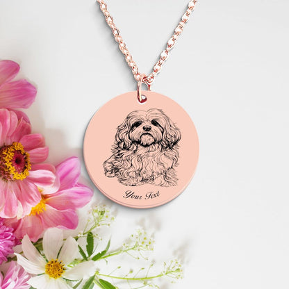 Havanese Dog Portrait Necklace - Personalizable Jewelry