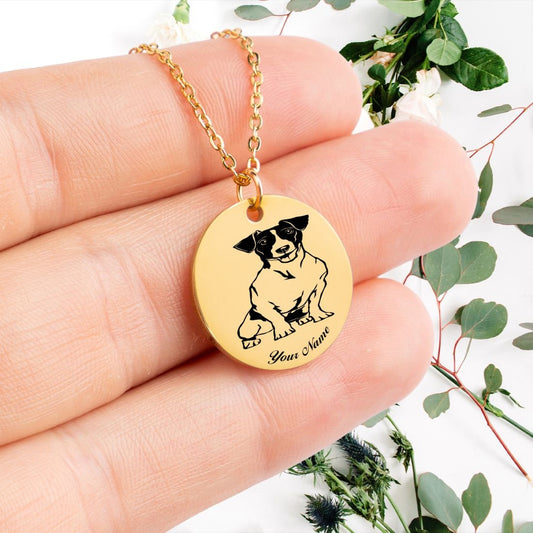 Jack Russell Dog Portrait Necklace - Personalizable Jewelry