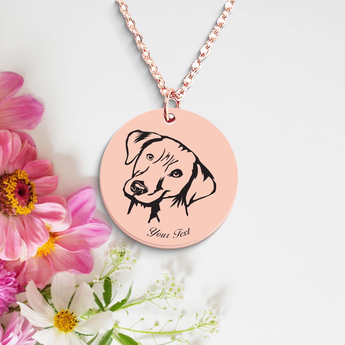 Labrador Retriever Dog Portrait Necklace - Personalizable Jewelry