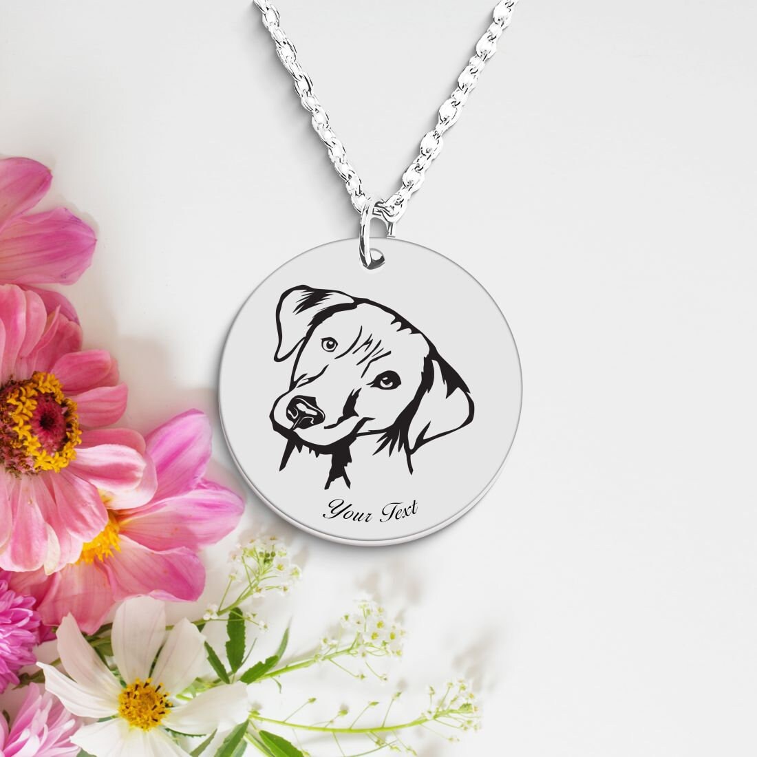 Labrador Retriever Dog Portrait Necklace - Personalizable Jewelry