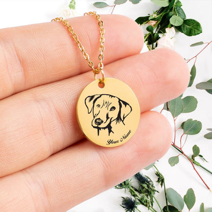 Labrador Retriever Dog Portrait Necklace - Personalizable Jewelry