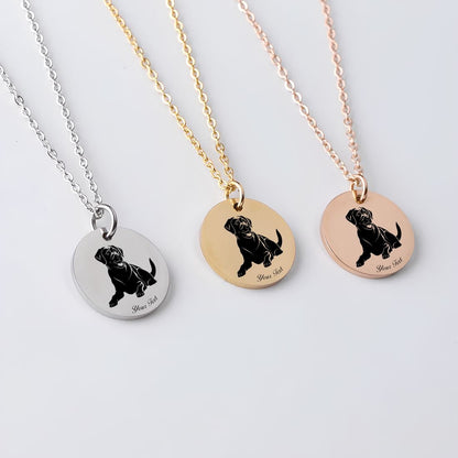 Labrador Retriever Dog Portrait Necklace - Personalizable Jewelry