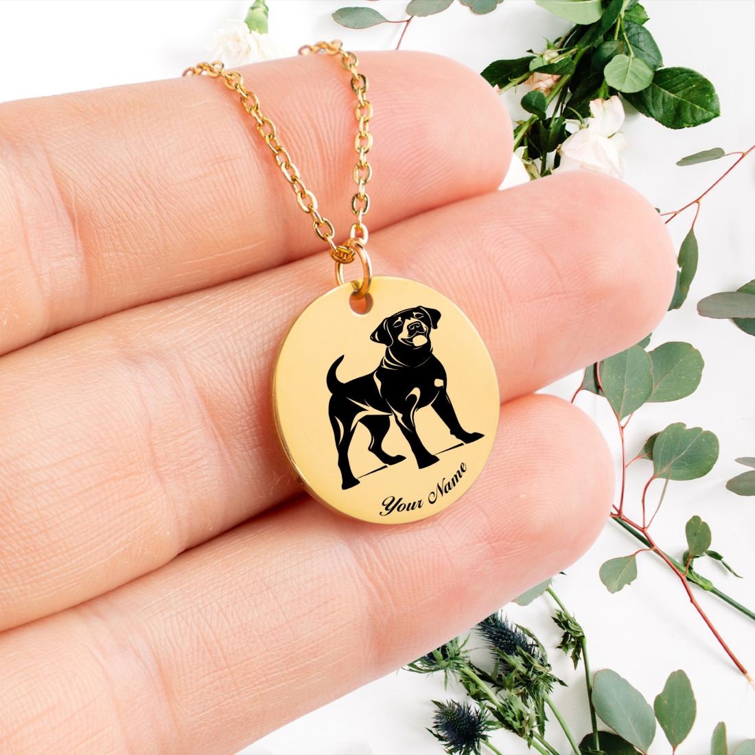 Labrador Retriever Dog Portrait Necklace - Personalizable Jewelry