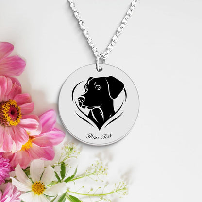 Labrador Retriever Dog Portrait Necklace - Personalizable Jewelry