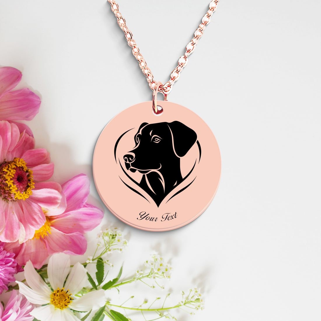 Labrador Retriever Dog Portrait Necklace - Personalizable Jewelry