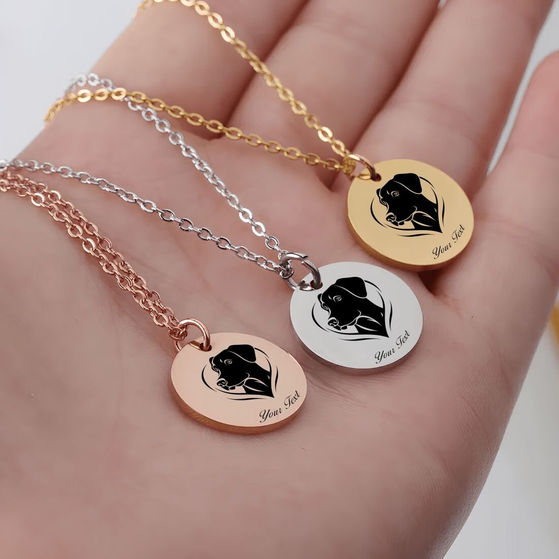 Labrador Retriever Dog Portrait Necklace - Personalizable Jewelry