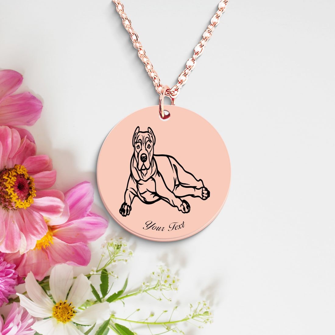 Pit Bull Dog Portrait Necklace - Personalizable Jewelry